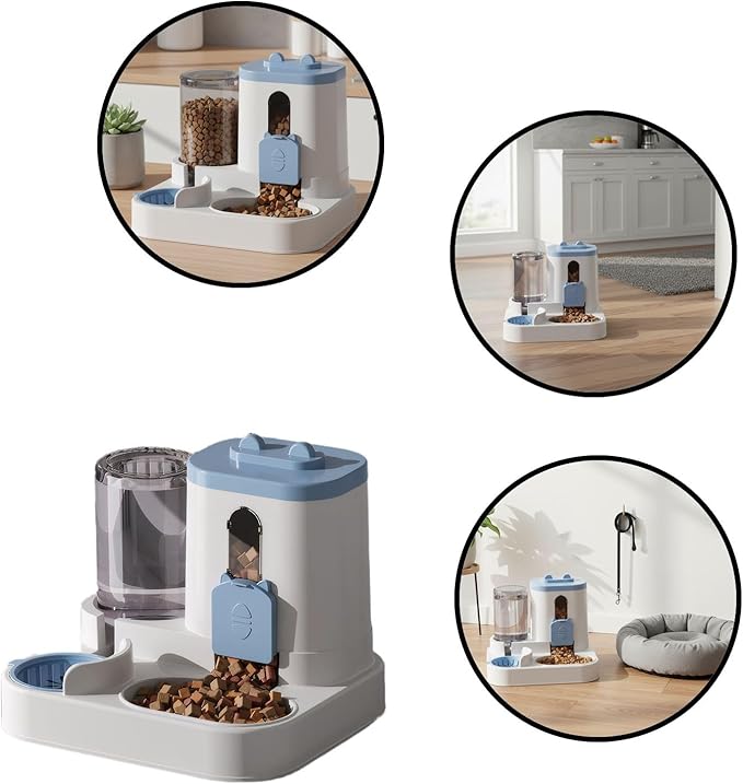 Automatic Pet Feeder with Water Dispenser - Self-Feeding Station for Cats and Dogs, Ideal for Home or Travel Use