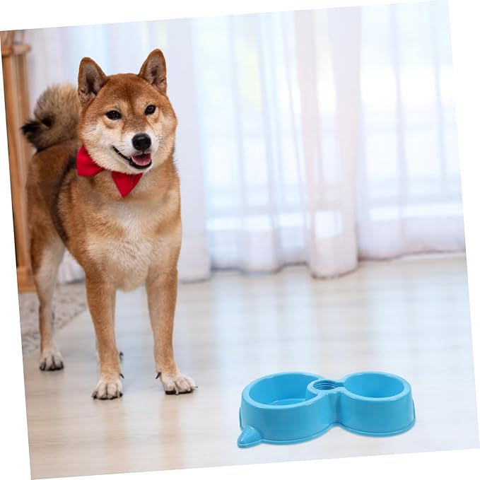 Dog Water Dispenser with Dual Bowls Automatic Pet Feeder for Dogs Cats Self Watering System with Material Compatible with Water Bottles for Puppies and Kittens