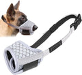 LUCKYPAW Dog Muzzle Anti Biting Barking and Chewing with Comfortable Mesh Soft Fabric and Adjustable Strap, Suitable for Small, Medium and Large Dogs(Gray(3D Mesh),L)