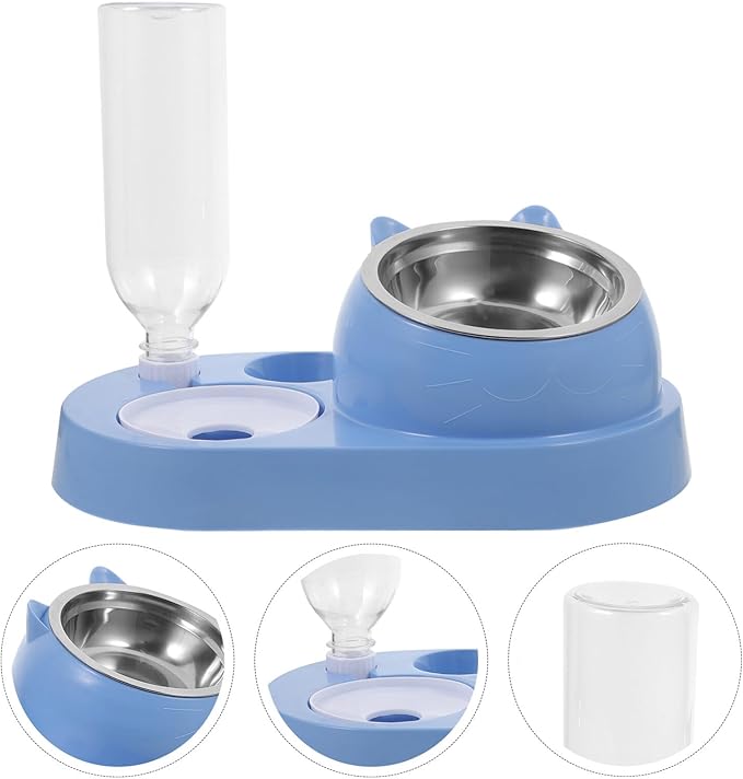 Pet Food Bowl Automatic Water Dispenser Dual Dog and Cat Feeder Non- Base for Animals Simple and Elegant Design