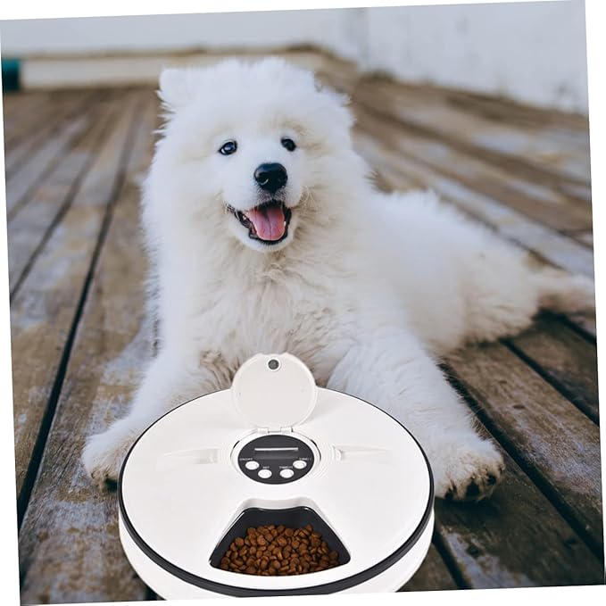 Automatic Pet Feeder Timer Food Dispenser for Dogs and Cats Six Design Easy to Material Grey