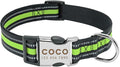 Custom Pet Dog Collar Leash Reflective Nylon Small Dog Puppy Collars Personalized Pitbull Medium Large Dog Collar Engrave Name Green S