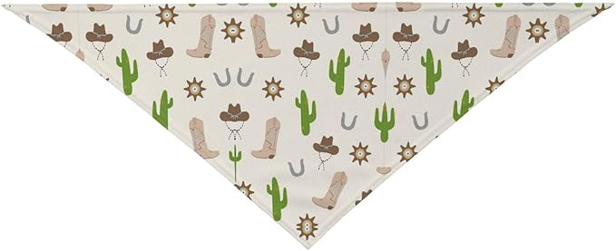 Western Dog Bandanas, Cartoon Cowboy Dog Scarf, Accessories Puppy Kitten Party Festival and Daily Wearing,West Cowboy Accessories Party Cosplay (Cactus)