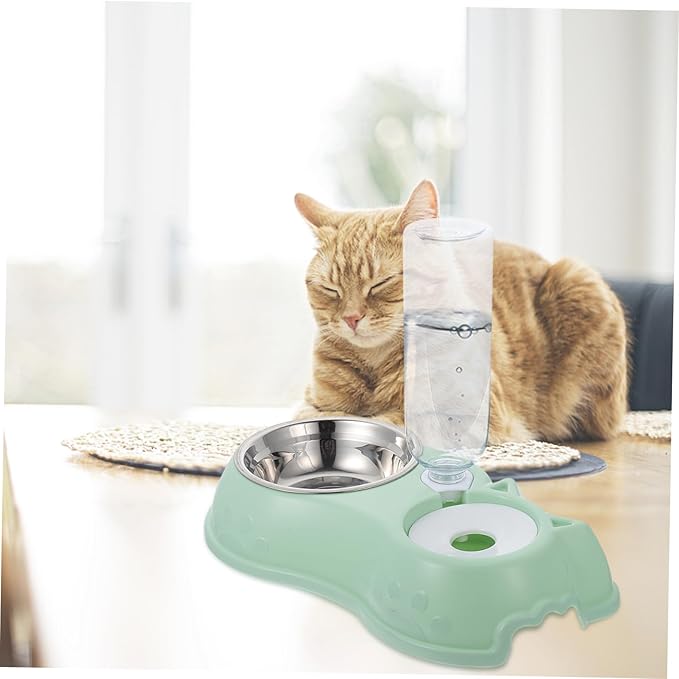 1Set Detachable Dual Use Pet Feeder Automatic Water Dispenser and Food Bowl for Cats and Dogs Resistant Design for Home and Pet Stores