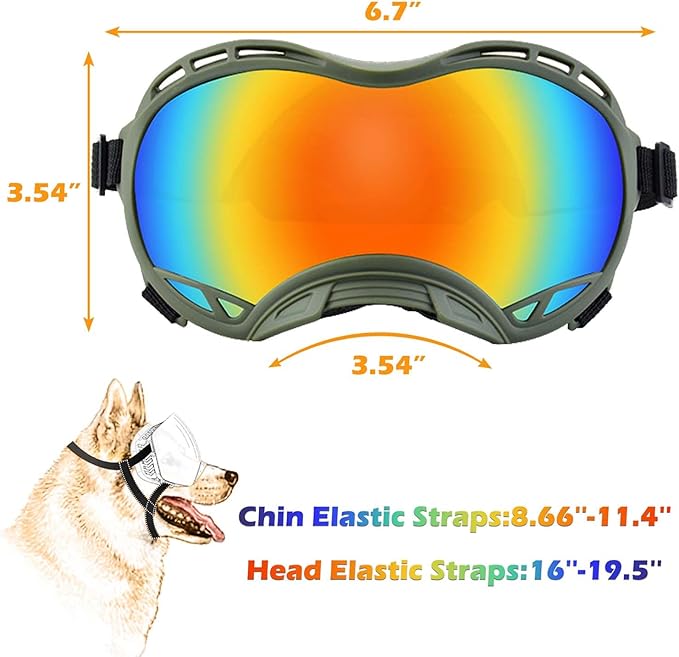 Dog Sunglasses,Doggles Anti-UV Protection,Pet Sunglasses with Adjustable Strap,Suitable for Motorcycle Car Driving Bike Riding Hiking Swimming Wind Dust Fog Dog Eye Protection