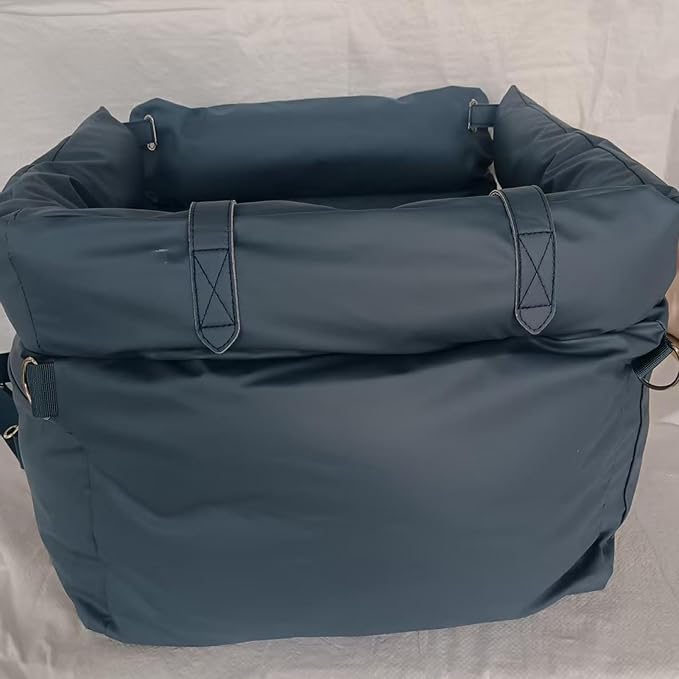  Dog Car Seat for Small Medium Dogs, Pet Car Seat Travel Bed with Storage Pockets and Dog Safety Belt, Easy to Install and Fully Removable (Blau)