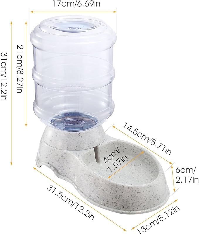 3.5L/1Galion Automatic Replenish Pet Water Dispenser, Self-Dispensing Gravity Pets Water Feeder for Cats & Small, Medium, & Large Dogs