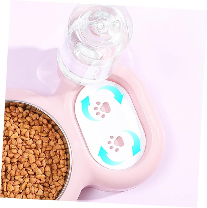 Toyvian Dual Pet Feeder Bowl Automatic Water Refill Non Slip Design for Cats Dogs Durable Easy to Bright Resistant Pet Supplies
