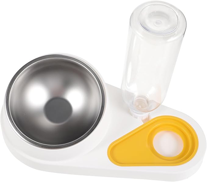 Milisten Automatic Pet Feeder with Water Dispenser, White Dog Cage Food Bowl and Cat Feeder, Integrated Pet Feeding and Hydration Solution for Puppies and Small Animals
