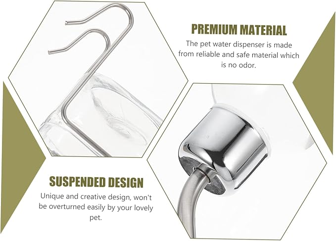 Yardwe Pet Hanging Water Dispenser Leakproof Automatic Feeder for Dogs and Rabbits Portable Design Fresh Water Supply for Travel and Home Use