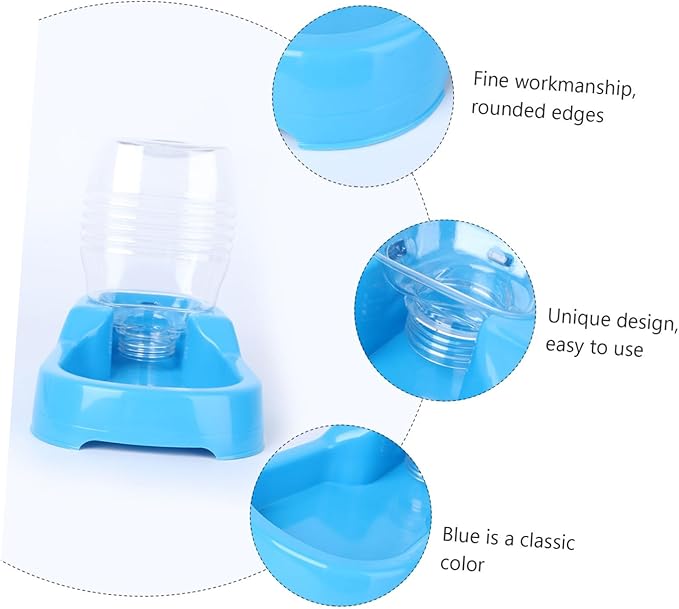 Blue Pet Water Feeder Bowl Creative Automatic Drinking Tool for Dogs and Puppies Stable Design for Home Use Smooth Surface for Easy Cleaning
