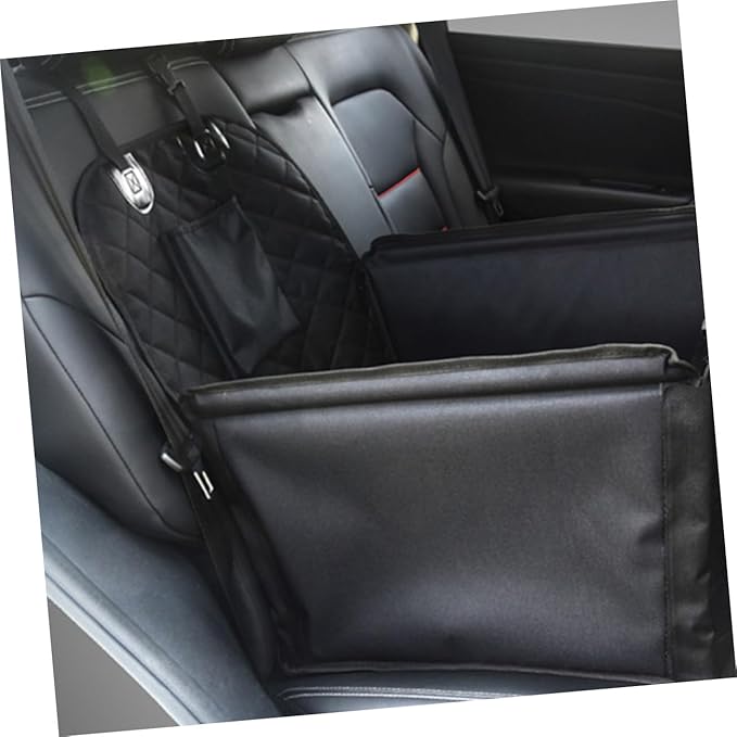 Dog Car Seats Thickened Cushion with Storage Pocket Safety Belt Easy Travel Lightweight Portable Durable Dog Car Accessory