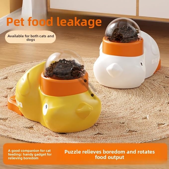 Dog Snack Auto Feeder - Food Toys | Turtle Toy Interactive for Pets, Mental Stimulation Training (Yellow)