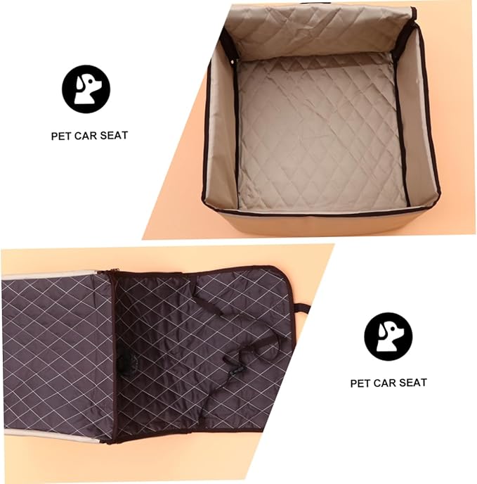 Angoily Dog Car Seat Cushion Pet Front Seat Mat for Car and Home Use Beige Color Easy to and Store