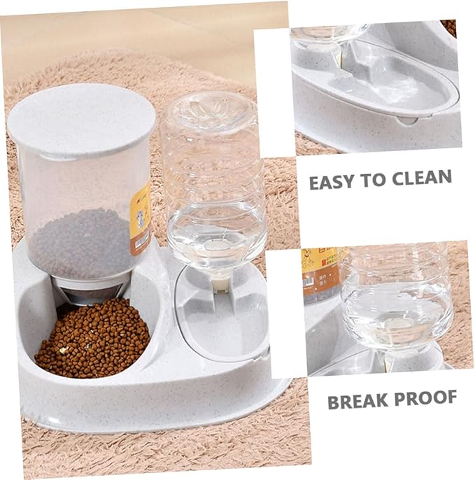 YARNOW Large Capacity Automatic PET Feeder and Water Dispenser for Dogs and Cats 2-in-1 Gravity Bowl Adjustable Flow and Material