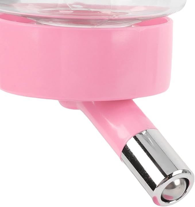 Automatic Standing Water Dispenser Bowl, Pet Adjustable Height Feeder for Water 500ml Capacity Standing Water Feeder with Detachable Bottles Ideal for Dogs Cats (Pink)