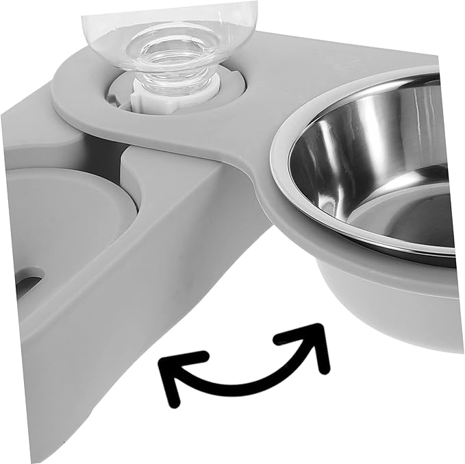 Cat Feeder and Water Dispenser Stainless Steel Raised Bowl Pet Feeder for Cats and Dogs Easy to Clean and Transport