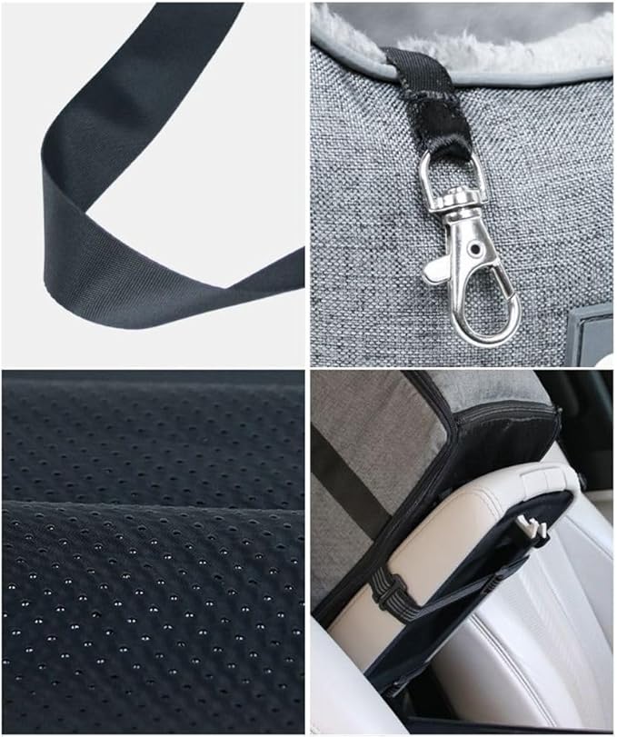 Washable Dog Console Car Seat Portable Detachable Pet Car Booster Seat Pet Supplies Linen Arctic Fleece Travel Tote Bags Dogs Cats