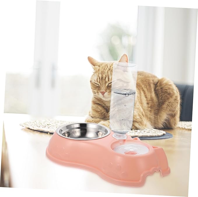 1set Automatic Pet Feeder Water Dispenser Dual Bowl for Cats Dogs and Non- Design for Stores Convenient Food Water