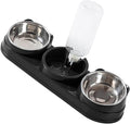 Pet Double Bowl Feeder with Water Dispenser for Dog Cats Feeding Watering Treats Dry Food Dish Home Dishware Double Food Water Feeder
