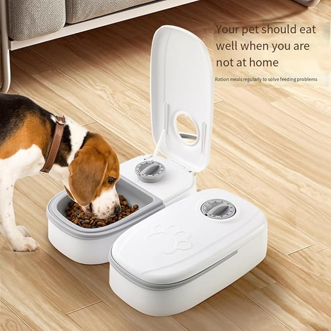 Pet Automatic Timing Feeder Detachable Auto Dog Dry Food Dispenser Food Feeder Timed for Cats Dogs, Pink