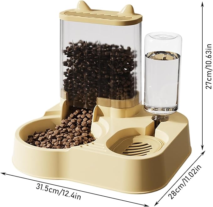 Automatic Cat Feeder - 2 in 1 Cat Automatic Feeder | 2.3L Cat Feeder and Water Dispenser | Anti-Tip Cat Food Dispenser Automatic | Automatic Dog Food Bowl Large Capacity Automatic Pet Feeder