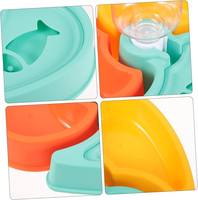 GANAZONO Dry Wet Food Separation Bowl Automatic Pet Feeder Detachable Water Bottle Suitable for Cats Dogs and Small Animals Easy to Capacity for Multi-pet Households