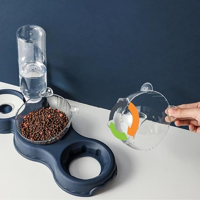 Automatic Pet Feeder, Cat Water Food Set for Small Medium Large Pets, Durable Pp+pc Material with Easy Refill Water Bottle and Bowl Design, Perfect for Indoor Daily Feeding Vacation or Night Use