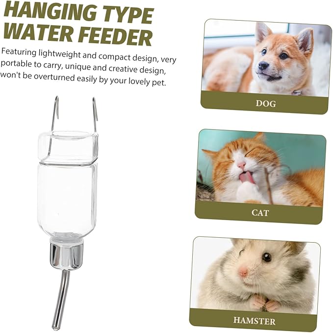 Yardwe Pet Hanging Water Dispenser Leakproof Automatic Feeder for Dogs and Rabbits Portable Design Fresh Water Supply for Travel and Home Use
