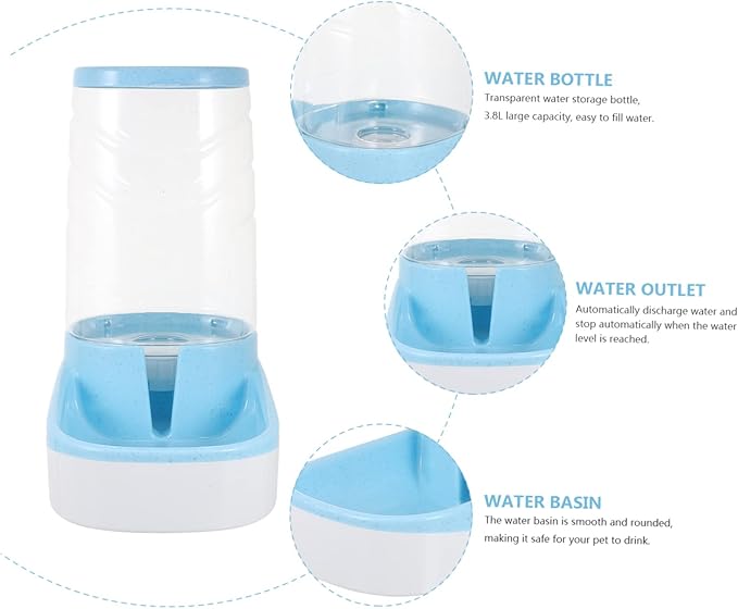 YARNOW Automatic Pet Waterer Cat Dog Water Bowl Dispenser Grain Storage Barrel