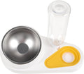 Automatic Pet Feeder and Water Dispenser, White Small Animal Feeder with Spill-Proof Dog Bowl for Cats and Dogs, Household Pet Feeding and Drinking Supplies