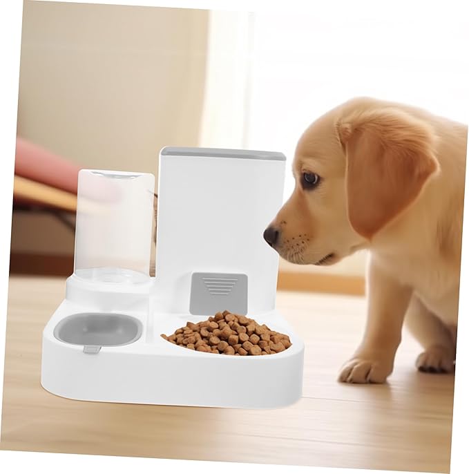 Kisangel Automatic Pet Water Dispenser with Food Feeder Large Capacity Dry and Wet Food Separation for Cats and Dogs Sturdy Design for Multi-pet Households