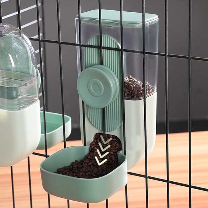 Automatic Waterer 29oz Food Feeder 27oz Water Dispenser Auto Feeders Feeding for Small & Large Cats Dogs
