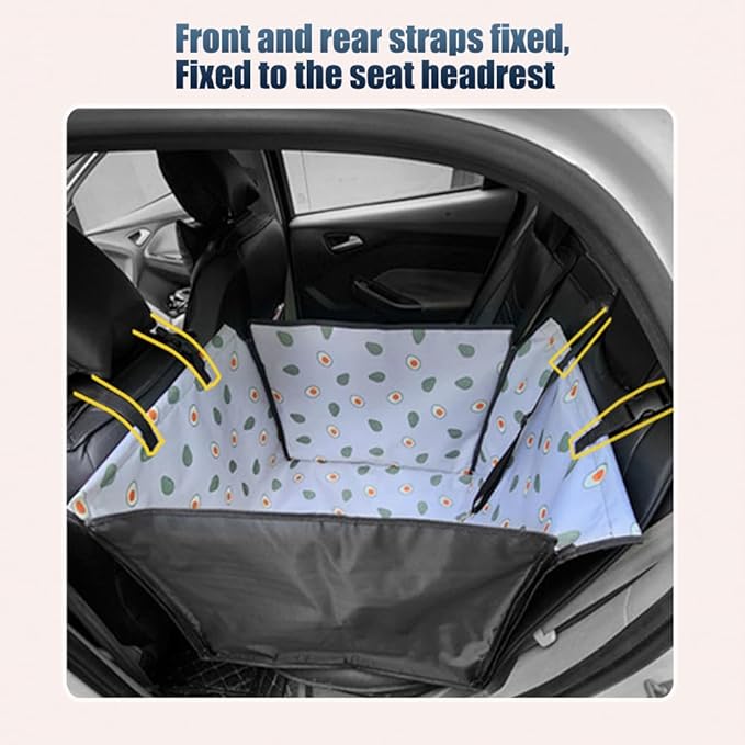 Pet Car Seat for Citroen e-C3 2025 Washable Dog Cat Portable Breathable Bag with Seat Belt Foldable Pet Seat Cover Suitable for Pets Up to 20kg,Green Cloud