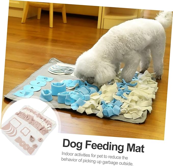 POPETPOP Pet Snuffle Mat for Dogs Activity and Feeding Pad with -Skid Backing for Nose Work and Slow Feeding Small Removable and Washable Design