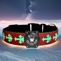Personalized USB-C led Light up Dog Collar with Airtag Holder, IP68 Waterproof,15 Modes Changing Multicolored Lighting (RED, XL(19.7-23.6"))