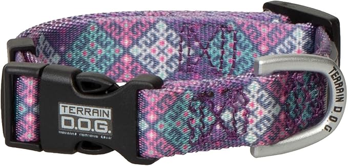 Terrain D.O.G. - Climbing-Grade Tubular Webbing - Premium Patterned Snap-N-Go Adjustable Dog Collar