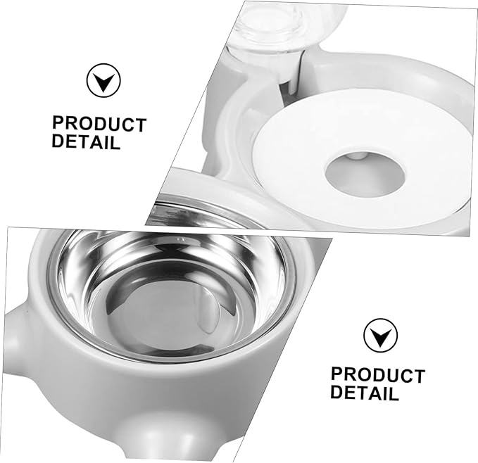 Automatic Pet Feeder Bowl with Water Dispenser for Dogs and Cats Portable Lightweight and Spill Design with Water Tank Divider to Keep Water and Fresh