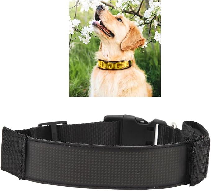Rechargeable Led Collar Rechargeable Led Collar Programmable Led Collar Rechargeable Pet Dog Safety Flashing Light Up Neck Single Basic Collars (Yellow)
