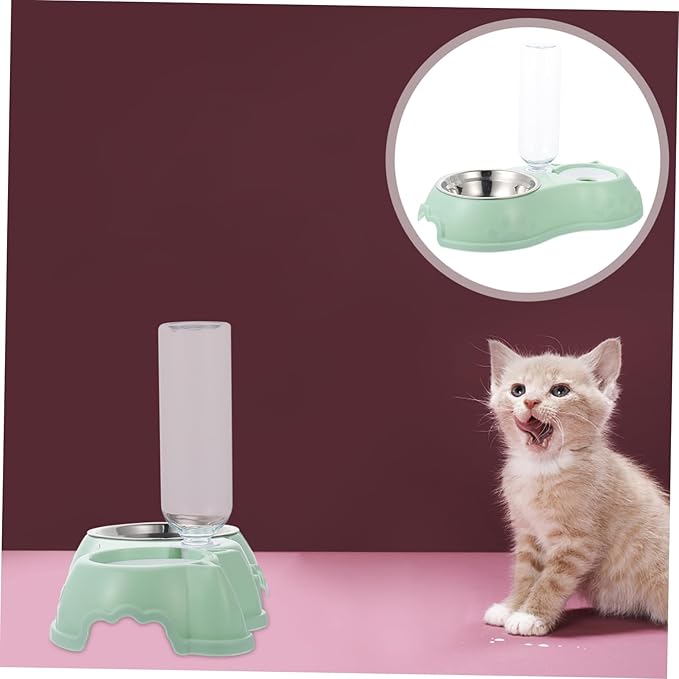 1 Set Automatic Pet Feeder and Water Dispenser Dual Feeding Bowl for Cats Dogs and Rabbits Detachable Design for Easy Cleaning Convenient Feeding Tool for Home and Pet Stores