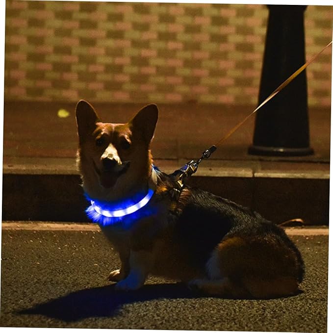 Yardwe 1set USB Rechargeable Led Pet Dog Collar Lightweight Night Safety Flashing Collar for Dogs for Evening Walks