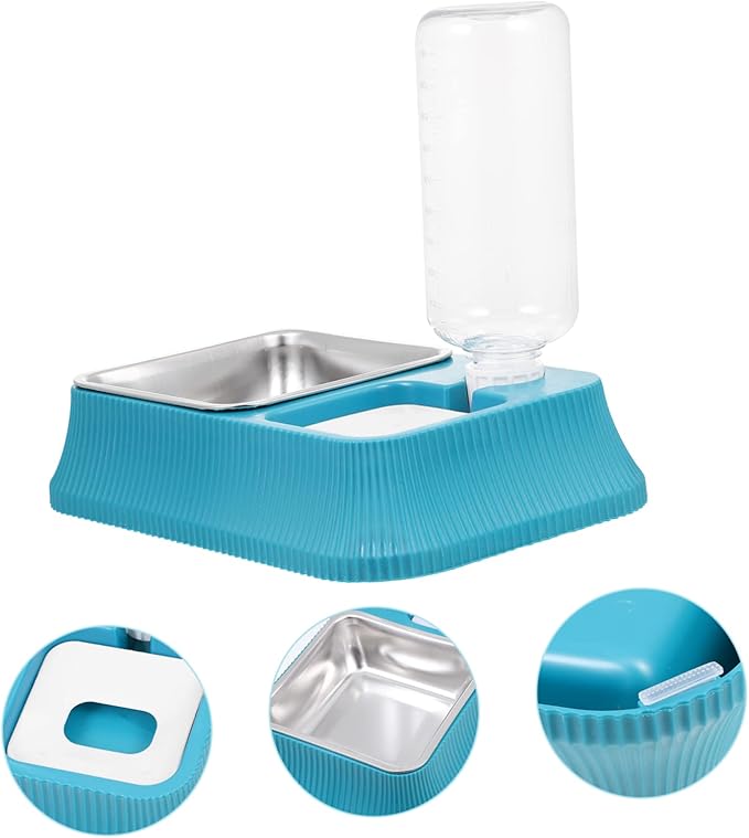 Automatic Pet Water Feeder Detachable Dog Bowl with Skid-Resistant Base Dual Food and Water Dispenser for Cats and Dogs Busy Pet Owners