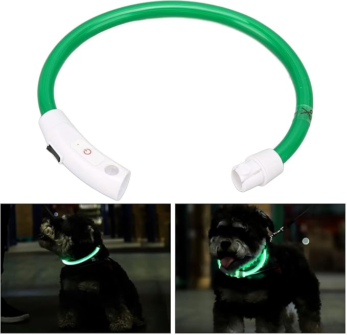 Light Up Dog Collar, Dog Collar Light Rechargeable Rechargeable Flash Dog Necklace Light Dog Light Up Collar LED Dog Collar Lighted Dog Collar for Large Medium Small Dogs (S)