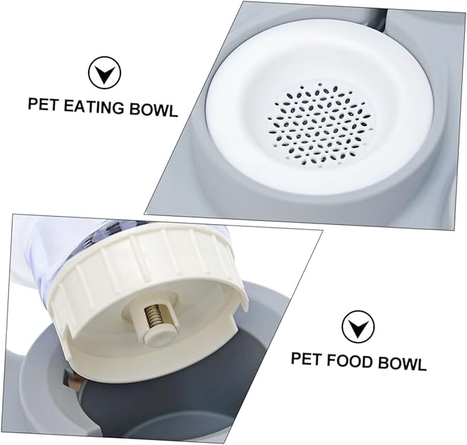 Mikikit 1Pc Automatic Pet Water and Food Dispenser Capacity Cat Dog Water Bowl with Removable Eating Bowl Design for Convenient Cleaning for Home Use