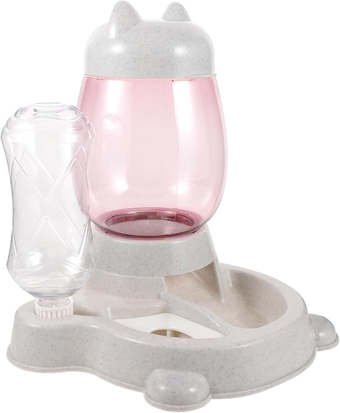 Healifty Automatic Pet Food and Water Dispenser for Dogs and Cats Gray Combo Feeder Bowl Easy to Fill and Saving Household Pet Supply