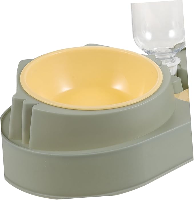 Generic Automatic Double Bowl Pet Feeder with Drinking Water Dispenser Bite Resistant and Skid Cat and Dog Food Holder for Home Use Easy to Fill and Stable Design