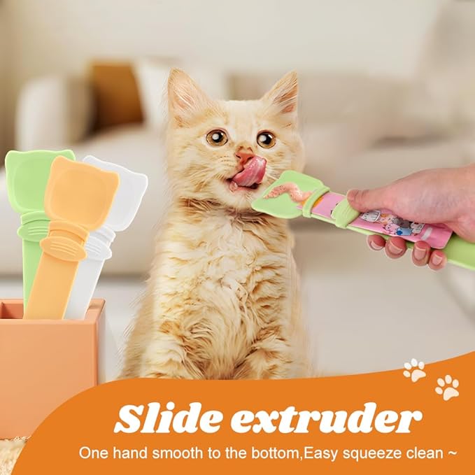 4pcs Wet Food Liquid Snack Dogs Dispenser Convenient Safe Cat Strip Feeder