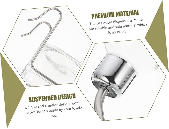 Mikikit Hanging Water Feeder Automatic Leak Dog Water Dispenser for Pets for Cages Provides Drinking Experience for Cats and Dogs