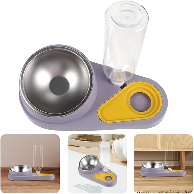 Totority Automatic PET Feeder and Water Dispenser for Dogs and Cats Skid Design Detachable Bowls 2.5L Capacity for Small Pets Convenient Feeding Solution