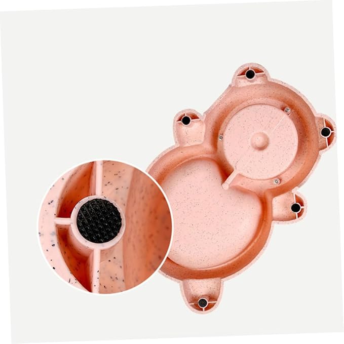 1Pc Automatic Pet Feeder Refillable Food Dispenser Container for Dogs and Cats Adorable Bear Shape Design Easy to for Home Shop Pink